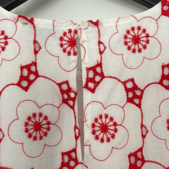 Tristan White cotton with red eyelets A-line dress NWT - Picture 5 of 9